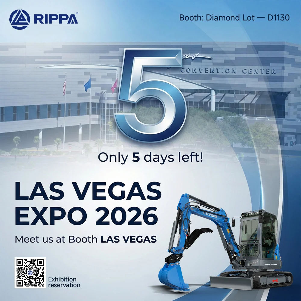 5 Days to Go! RIPPA’s Full Lineup of Mini Excavators Lands in Las Vegas — Visit Us at Booth Diamond Lot D1130